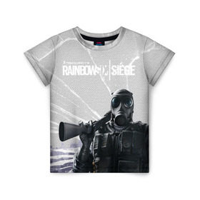 Детская футболка 3D с принтом Rainbow в Петрозаводске, 100% гипоаллергенный полиэфир | прямой крой, круглый вырез горловины, длина до линии бедер, чуть спущенное плечо, ткань немного тянется | rainbow six siege