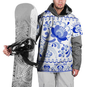 Накидка на куртку 3D с принтом Гжель 2 в Петрозаводске, 100% полиэстер |  | роспись | россия | русь | узор