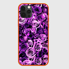 Чехол для iPhone 12 Pro с принтом Цветочки в Петрозаводске, силикон | область печати: задняя сторона чехла, без боковых панелей | роза | сиреневый | фиолетовый | цветы