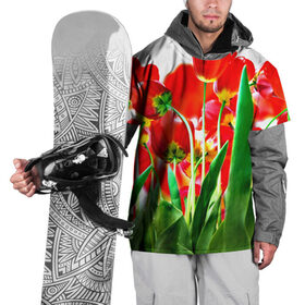 Накидка на куртку 3D с принтом Тюльпаны в Петрозаводске, 100% полиэстер |  | Тематика изображения на принте: 