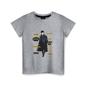 Детская футболка хлопок с принтом Шерлок в Петрозаводске, 100% хлопок | круглый вырез горловины, полуприлегающий силуэт, длина до линии бедер | sherlock | шерлок