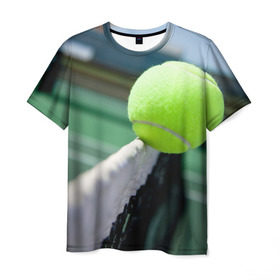 Мужская футболка 3D с принтом Теннис в Петрозаводске, 100% полиэфир | прямой крой, круглый вырез горловины, длина до линии бедер | надаль | тенис
