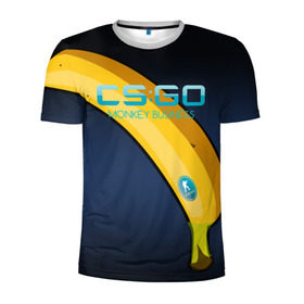 Мужская футболка 3D спортивная с принтом cs:go - Monkey Business Style в Петрозаводске, 100% полиэстер с улучшенными характеристиками | приталенный силуэт, круглая горловина, широкие плечи, сужается к линии бедра | business | cs | csgo | go | monkey | банан | кс
