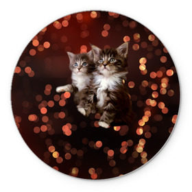 Коврик круглый с принтом Котята в Петрозаводске, резина и полиэстер | круглая форма, изображение наносится на всю лицевую часть | киска | кот | котёнок | кошка | прикольные картинки