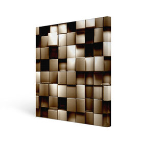 Холст квадратный с принтом Кубики в Петрозаводске, 100% ПВХ |  | серый | текстура