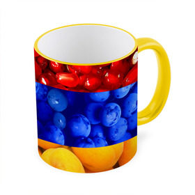Кружка 3D с принтом Флаг Армении в Петрозаводске, керамика | ёмкость 330 мл | армения | гранат | персик | слива | страны | флаг армении | фрукты