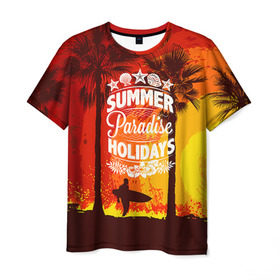 Мужская футболка 3D с принтом Summer Surf 2 в Петрозаводске, 100% полиэфир | прямой крой, круглый вырез горловины, длина до линии бедер | beach | party | summer | swag | trend | вечеринка | лето | популярное | сваг | свег | тренд | хит