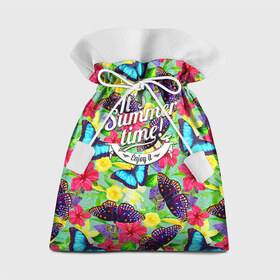 Подарочный 3D мешок с принтом Summer Butterflies 2 в Петрозаводске, 100% полиэстер | Размер: 29*39 см | Тематика изображения на принте: 