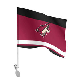 Флаг для автомобиля с принтом Arizona Coyotes в Петрозаводске, 100% полиэстер | Размер: 30*21 см | arizona coyotes | hockey | nhl | нхл | хоккей