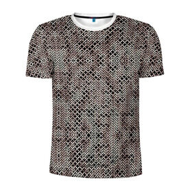 Мужская футболка 3D спортивная с принтом Кольчуга в Петрозаводске, 100% полиэстер с улучшенными характеристиками | приталенный силуэт, круглая горловина, широкие плечи, сужается к линии бедра | броня | железо | металл | текстура
