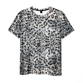Мужская футболка 3D с принтом White Jaguar в Петрозаводске, 100% полиэфир | прямой крой, круглый вырез горловины, длина до линии бедер | Тематика изображения на принте: барс | леопард | ягуар