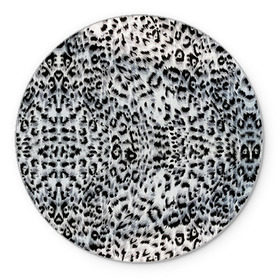 Коврик круглый с принтом White Jaguar в Петрозаводске, резина и полиэстер | круглая форма, изображение наносится на всю лицевую часть | барс | леопард | ягуар