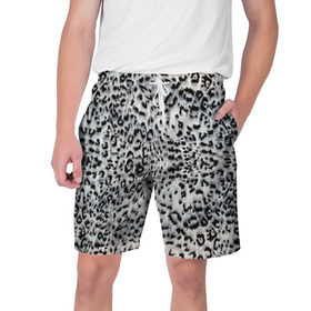 Мужские шорты 3D с принтом White Jaguar в Петрозаводске,  полиэстер 100% | прямой крой, два кармана без застежек по бокам. Мягкая трикотажная резинка на поясе, внутри которой широкие завязки. Длина чуть выше колен | Тематика изображения на принте: барс | леопард | ягуар