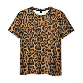 Мужская футболка 3D с принтом Jaguar в Петрозаводске, 100% полиэфир | прямой крой, круглый вырез горловины, длина до линии бедер | Тематика изображения на принте: оцелот | пума | текстура | ягуар