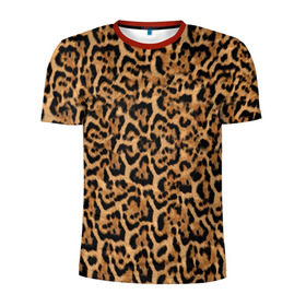 Мужская футболка 3D спортивная с принтом Jaguar в Петрозаводске, 100% полиэстер с улучшенными характеристиками | приталенный силуэт, круглая горловина, широкие плечи, сужается к линии бедра | Тематика изображения на принте: оцелот | пума | текстура | ягуар