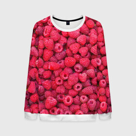 Мужской свитшот 3D с принтом Малинки в Петрозаводске, 100% полиэстер с мягким внутренним слоем | круглый вырез горловины, мягкая резинка на манжетах и поясе, свободная посадка по фигуре | raspberry | летняя | ягодн