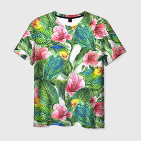 Мужская футболка 3D с принтом Джунгли в Петрозаводске, 100% полиэфир | прямой крой, круглый вырез горловины, длина до линии бедер | flower | summer | swag | trend | лето | популярное | сваг | свег | тренд | хит | цветочки | цветы