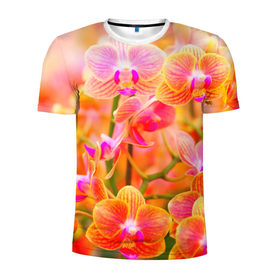 Мужская футболка 3D спортивная с принтом Орхирея в Петрозаводске, 100% полиэстер с улучшенными характеристиками | приталенный силуэт, круглая горловина, широкие плечи, сужается к линии бедра | красивая | орхидея | природа | цветы | яркая