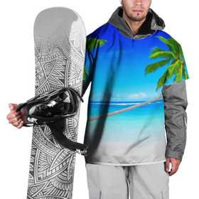 Накидка на куртку 3D с принтом Лазурный берег в Петрозаводске, 100% полиэстер |  | берег | лето | море | океан | отдых | пальма | песок