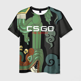 Мужская футболка 3D с принтом cs:go - Fire Serpent (Огненный змей) в Петрозаводске, 100% полиэфир | прямой крой, круглый вырез горловины, длина до линии бедер | cs | csgo | fire | go | serpent огненный | змей | кс
