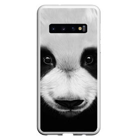 Чехол для Samsung Galaxy S10 с принтом Морда панды в Петрозаводске, Силикон | Область печати: задняя сторона чехла, без боковых панелей | 