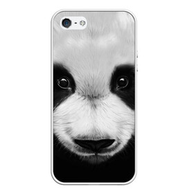 Чехол для iPhone 5/5S матовый с принтом Морда панды в Петрозаводске, Силикон | Область печати: задняя сторона чехла, без боковых панелей | 