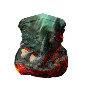 Бандана-труба 3D с принтом Дракон в Петрозаводске, 100% полиэстер, ткань с особыми свойствами — Activecool | плотность 150‒180 г/м2; хорошо тянется, но сохраняет форму | Тематика изображения на принте: дракон | лава | огонь | пламя