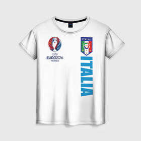 Женская футболка 3D с принтом Евро 2016 в Петрозаводске, 100% полиэфир ( синтетическое хлопкоподобное полотно) | прямой крой, круглый вырез горловины, длина до линии бедер | евро