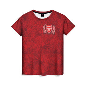 Женская футболка 3D с принтом Arsenal в Петрозаводске, 100% полиэфир ( синтетическое хлопкоподобное полотно) | прямой крой, круглый вырез горловины, длина до линии бедер | арсенал