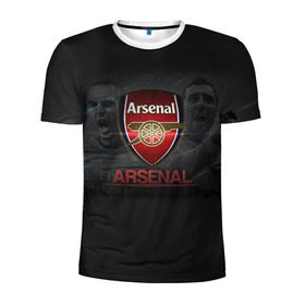 Мужская футболка 3D спортивная с принтом Arsenal. Fly Emirates в Петрозаводске, 100% полиэстер с улучшенными характеристиками | приталенный силуэт, круглая горловина, широкие плечи, сужается к линии бедра | арсенал