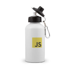 Бутылка спортивная с принтом JS return true, в Петрозаводске, металл | емкость — 500 мл, в комплекте две пластиковые крышки и карабин для крепления | Тематика изображения на принте: javascript | js | программист