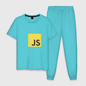 Мужская пижама хлопок с принтом JS return true, в Петрозаводске, 100% хлопок | брюки и футболка прямого кроя, без карманов, на брюках мягкая резинка на поясе и по низу штанин
 | javascript | js | программист