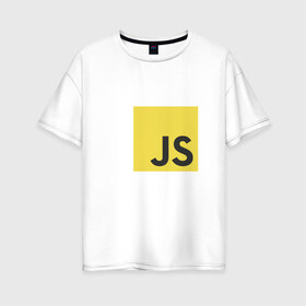 Женская футболка хлопок Oversize с принтом JS return true (black) в Петрозаводске, 100% хлопок | свободный крой, круглый ворот, спущенный рукав, длина до линии бедер
 | javascript | js | программист