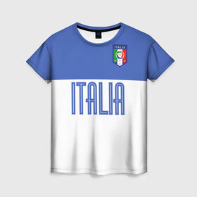Женская футболка 3D с принтом Сборная Италии по футболу в Петрозаводске, 100% полиэфир ( синтетическое хлопкоподобное полотно) | прямой крой, круглый вырез горловины, длина до линии бедер | европы | италия