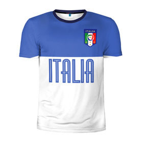 Мужская футболка 3D спортивная с принтом Сборная Италии по футболу в Петрозаводске, 100% полиэстер с улучшенными характеристиками | приталенный силуэт, круглая горловина, широкие плечи, сужается к линии бедра | европы | италия