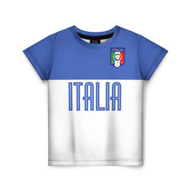 Детская футболка 3D с принтом Сборная Италии по футболу в Петрозаводске, 100% гипоаллергенный полиэфир | прямой крой, круглый вырез горловины, длина до линии бедер, чуть спущенное плечо, ткань немного тянется | европы | италия