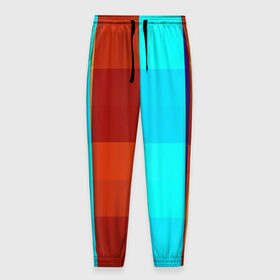 Мужские брюки 3D с принтом Цветные кубики в Петрозаводске, 100% полиэстер | манжеты по низу, эластичный пояс регулируется шнурком, по бокам два кармана без застежек, внутренняя часть кармана из мелкой сетки | квадраты | плитка | разноцветные