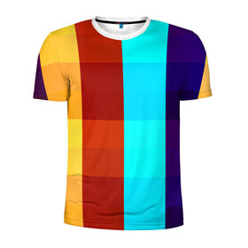 Мужская футболка 3D спортивная с принтом Цветные кубики в Петрозаводске, 100% полиэстер с улучшенными характеристиками | приталенный силуэт, круглая горловина, широкие плечи, сужается к линии бедра | Тематика изображения на принте: квадраты | плитка | разноцветные