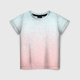 Детская футболка 3D с принтом Pink Blue Gradient в Петрозаводске, 100% гипоаллергенный полиэфир | прямой крой, круглый вырез горловины, длина до линии бедер, чуть спущенное плечо, ткань немного тянется | blu | gradient | pink | голубое | градиент | розовое