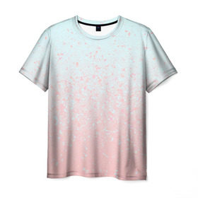 Мужская футболка 3D с принтом Pink Blue Gradient в Петрозаводске, 100% полиэфир | прямой крой, круглый вырез горловины, длина до линии бедер | Тематика изображения на принте: blu | gradient | pink | голубое | градиент | розовое