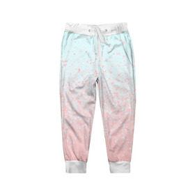 Детские брюки 3D с принтом Pink Blue Gradient в Петрозаводске, 100% полиэстер | манжеты по низу, эластичный пояс регулируется шнурком, по бокам два кармана без застежек, внутренняя часть кармана из мелкой сетки | blu | gradient | pink | голубое | градиент | розовое