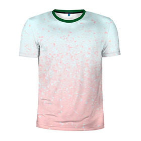 Мужская футболка 3D спортивная с принтом Pink Blue Gradient в Петрозаводске, 100% полиэстер с улучшенными характеристиками | приталенный силуэт, круглая горловина, широкие плечи, сужается к линии бедра | Тематика изображения на принте: blu | gradient | pink | голубое | градиент | розовое