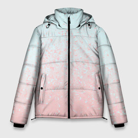 Мужская зимняя куртка 3D с принтом Pink Blue Gradient в Петрозаводске, верх — 100% полиэстер; подкладка — 100% полиэстер; утеплитель — 100% полиэстер | длина ниже бедра, свободный силуэт Оверсайз. Есть воротник-стойка, отстегивающийся капюшон и ветрозащитная планка. 

Боковые карманы с листочкой на кнопках и внутренний карман на молнии. | Тематика изображения на принте: blu | gradient | pink | голубое | градиент | розовое