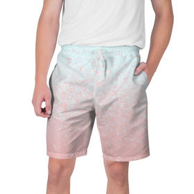 Мужские шорты 3D с принтом Pink Blue Gradient в Петрозаводске,  полиэстер 100% | прямой крой, два кармана без застежек по бокам. Мягкая трикотажная резинка на поясе, внутри которой широкие завязки. Длина чуть выше колен | blu | gradient | pink | голубое | градиент | розовое