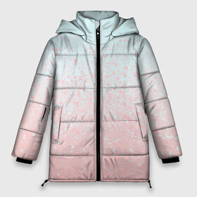 Женская зимняя куртка 3D с принтом Pink Blue Gradient в Петрозаводске, верх — 100% полиэстер; подкладка — 100% полиэстер; утеплитель — 100% полиэстер | длина ниже бедра, силуэт Оверсайз. Есть воротник-стойка, отстегивающийся капюшон и ветрозащитная планка. 

Боковые карманы с листочкой на кнопках и внутренний карман на молнии | Тематика изображения на принте: blu | gradient | pink | голубое | градиент | розовое
