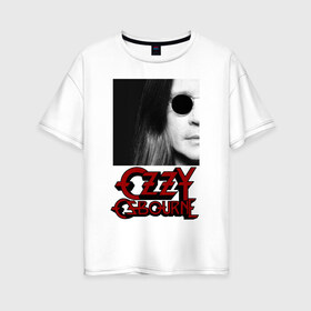 Женская футболка хлопок Oversize с принтом Ozzy Osbourne King of Metal в Петрозаводске, 100% хлопок | свободный крой, круглый ворот, спущенный рукав, длина до линии бедер
 | король металла | оззи осборн