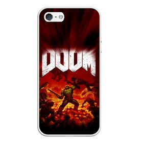 Чехол для iPhone 5/5S матовый с принтом Doom 2016 в Петрозаводске, Силикон | Область печати: задняя сторона чехла, без боковых панелей | 