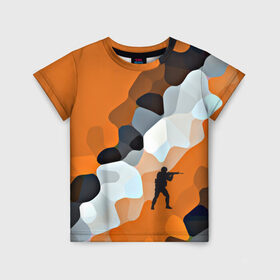 Детская футболка 3D с принтом CS GO Asiimov camouflage в Петрозаводске, 100% гипоаллергенный полиэфир | прямой крой, круглый вырез горловины, длина до линии бедер, чуть спущенное плечо, ткань немного тянется | counter strike | камуфляж