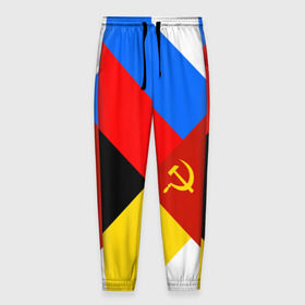 Мужские брюки 3D с принтом Вечная Россия в Петрозаводске, 100% полиэстер | манжеты по низу, эластичный пояс регулируется шнурком, по бокам два кармана без застежек, внутренняя часть кармана из мелкой сетки | патриот | россия | русь | триколор | флаг | я русский