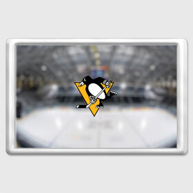 Магнит 45*70 с принтом Pittsburg Penguins в Петрозаводске, Пластик | Размер: 78*52 мм; Размер печати: 70*45 | питтсбург | хоккей